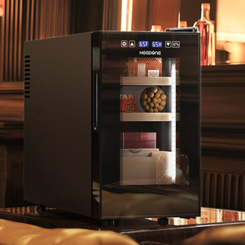 Armoire à cigares électrique 23L améliorée, armoire à cigares à semi-conducteur à température et humidité constantes (capacité de 150 cigares)