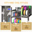 Armoire pour imprimante 3D avec support de rangement pour filament pour imprimante 3D à double couche, barre de filament en forme de T et anti-bruit, conception anti-poussière, convient pour le studio, le rangement de bureau et l'organisation