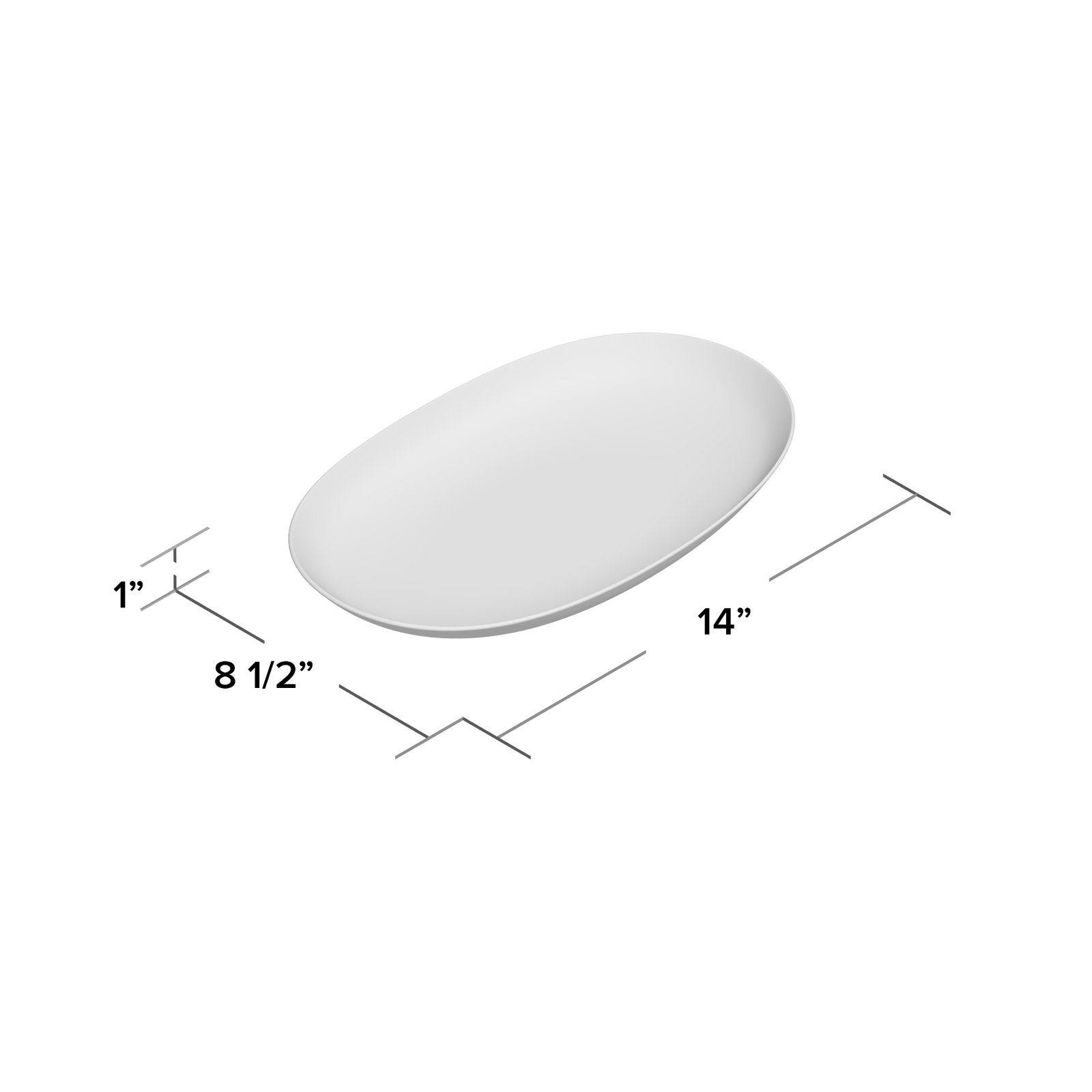Champlain Oval Platter, 1" H x 8.5" W x 14" L