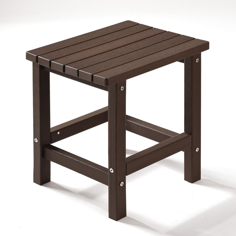Table d'appoint 17 po rectangulaire PEHD, Brun