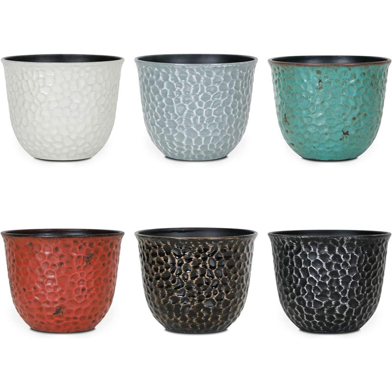 Ensemble de jardinières rondes en plastique de 8 pouces pour plantes d'intérieur Worth Garden