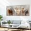 Ensemble de 3 tableaux sur toile représentant des silhouettes de feuilles, pour la décoration du salon et de la chambre.-641635374