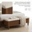 Banc de rangement multi-fonctionnel avec revêtement en lin et structure en bois massif pour l'organisation de la chambre à coucher, du salon et du vestibule-432407143