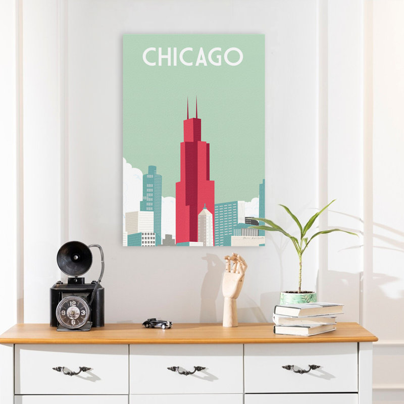 Chicago Crop - Adventure, Chicago, Illinois, art illustratif, H 24 po x l 16 po