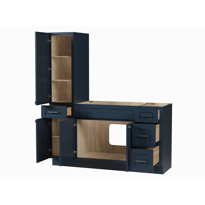 Meuble-lavabo simple 63 po Disar, Bleu