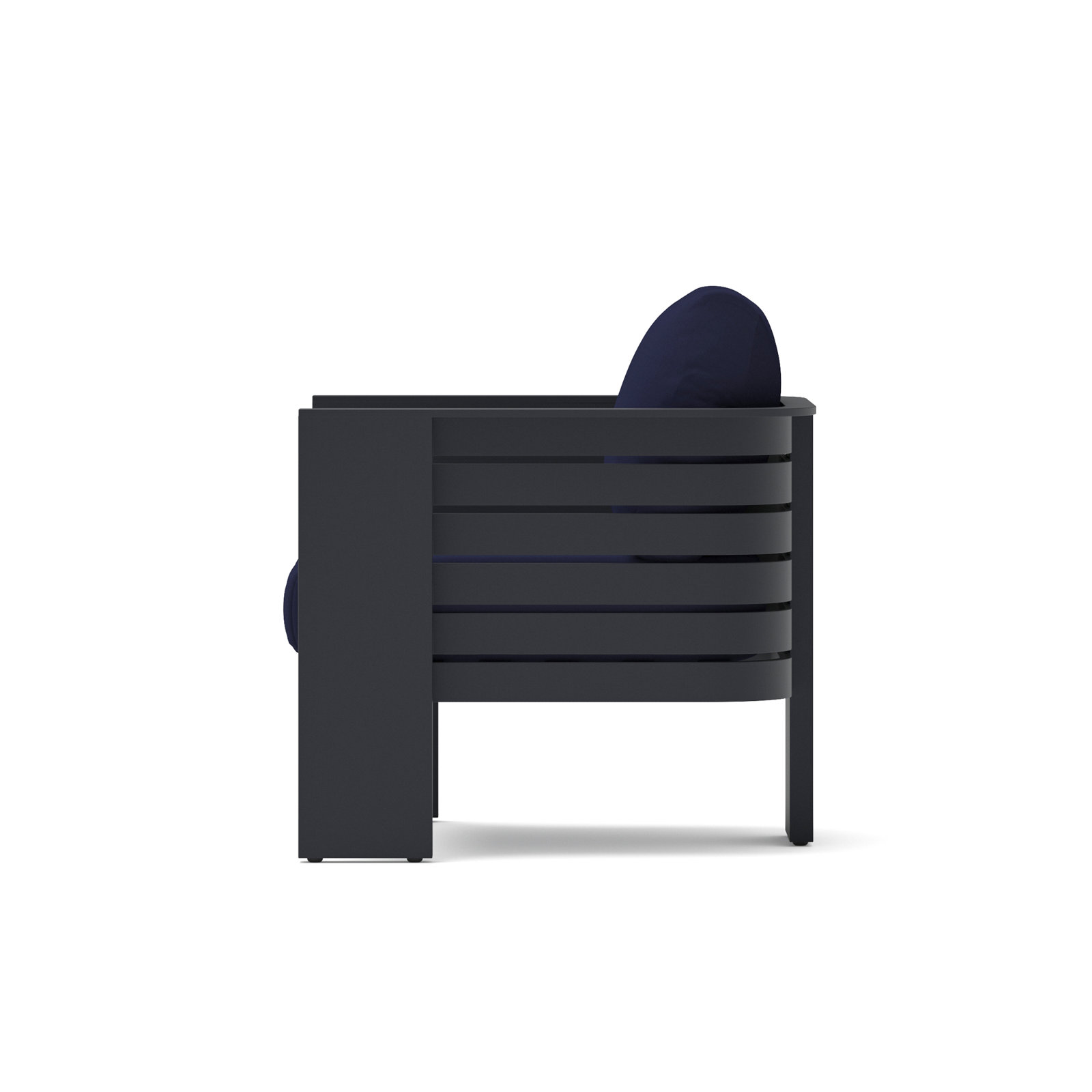 Ari 2 Piece Sunbrella Outdoor Patio Club Chairs, Navy Blue