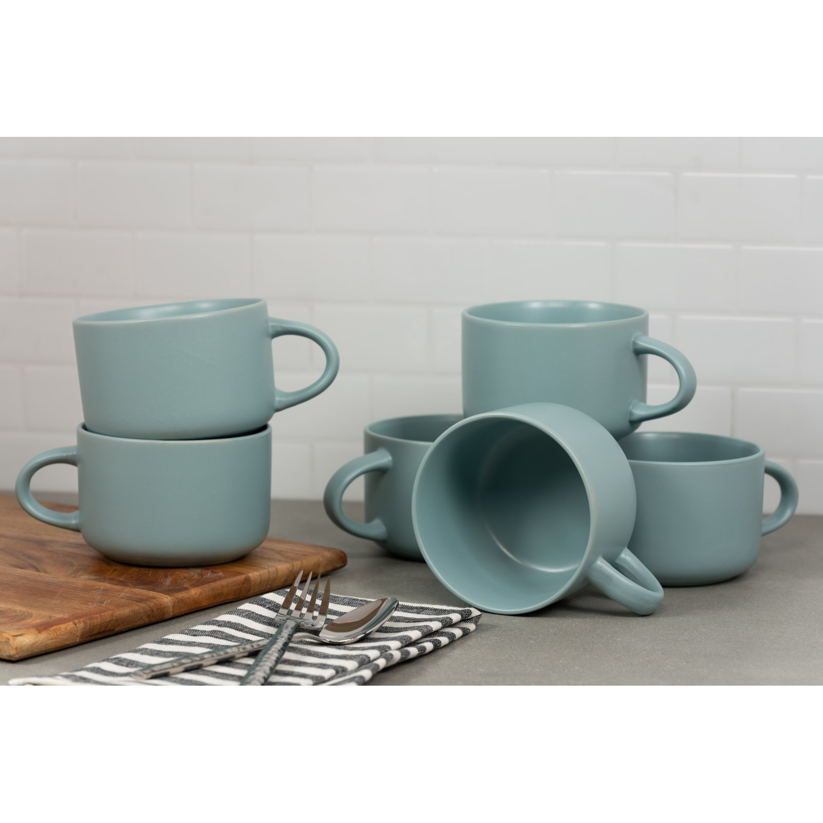 Wazee Matte Oversized 22 oz Mug, Mineral Blue