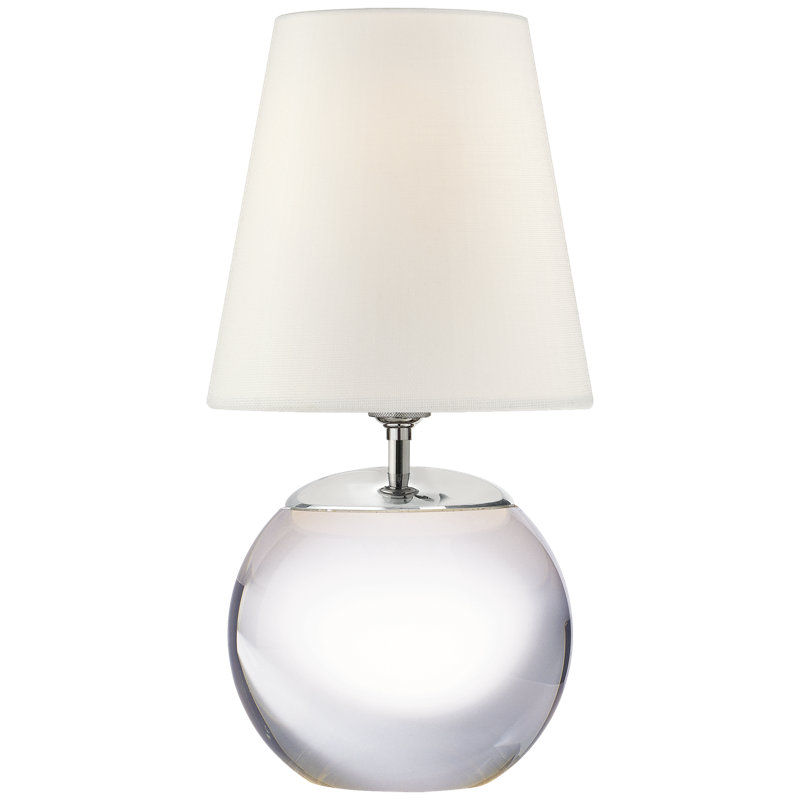 Thomas O'Brien Terri Round Accent Lamp, Crystal, Fabric