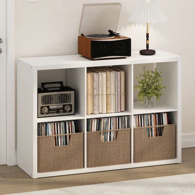 4-Cube Bookcase, Thick Frame, Black Dark Oak