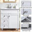Ensemble de meuble-lavabo simple 30 po avec lavabo en céramique - armoire blanche moderne avec 2 tiroirs à fermeture en douceur