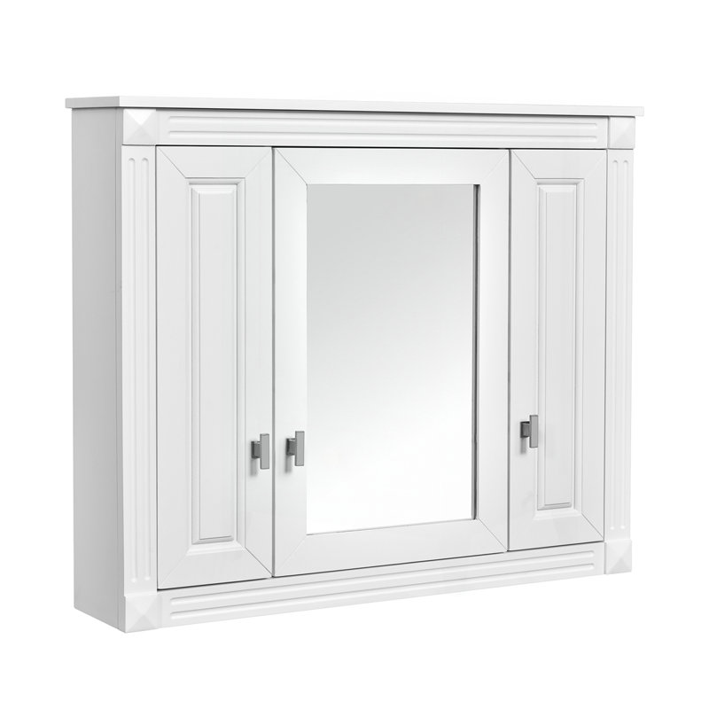 Armoire à pharmacie murale avec 4 tablettes, Blanc