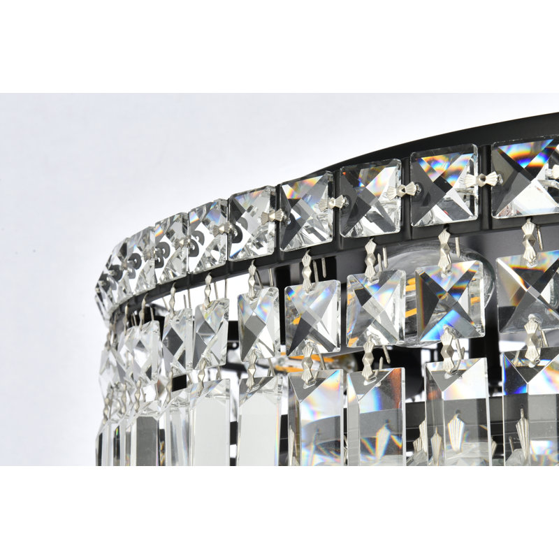 Mekhi Flush Mount, 4 Lights, 5.5" H x 12" W x 12" D, Black