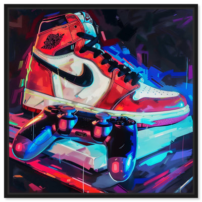 Gaming and Style Canvas Sneaker Art Print by Ivy Bronx
