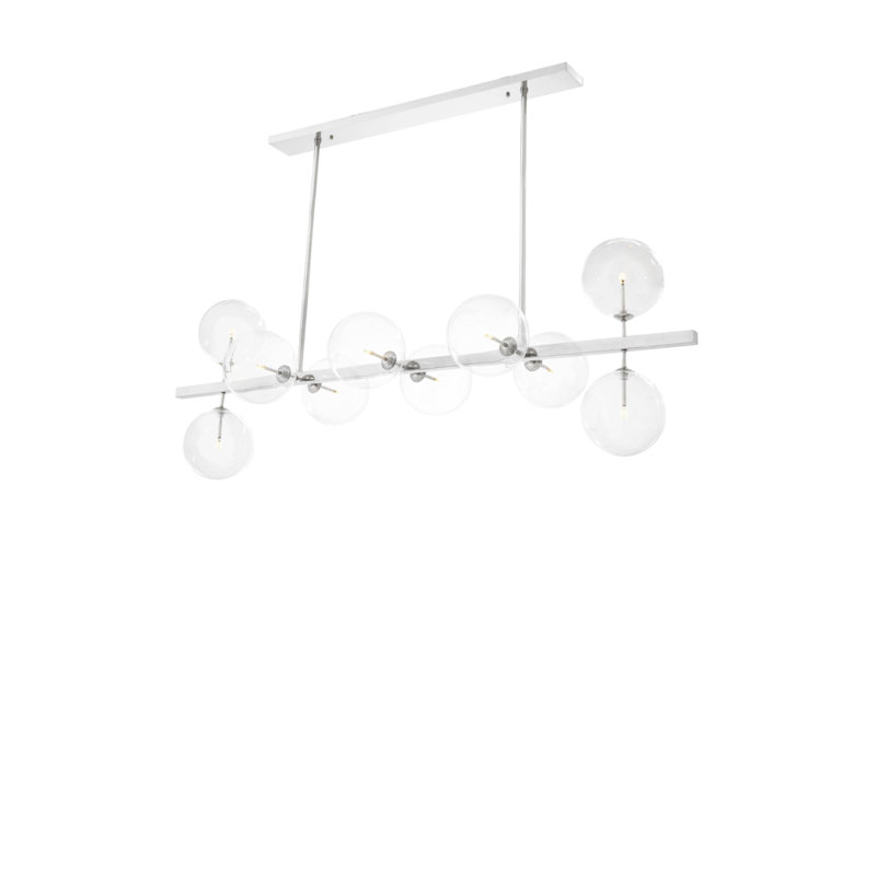 Lustre 10 lumières Largo, Nickel