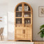 Grand garde-manger arqué avec tablettes réglables, tiroir caché et porte vitrée pour un rangement élégant-1292119904