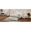 Chambre blanche avec lit plateforme en bois et deux tables de chevet 3 charmantes -