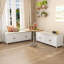 Linen Blend Upholstered Storage Bench-307849436
