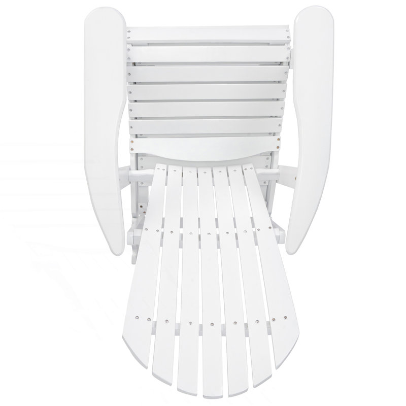 Chaise Adirondack avec lattes traditionnelles, chaise de patio, Blanc