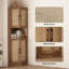 Ciauna 64.7''H Corner Cabinet with Rattan Doors, Natural-1594764112