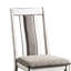 2 Upholstered Side Chairs, Two-tone White & Grey, Padded Fabric Seat, 37.85lb, Dining Room Decorative Piece 2pcs Grey Two-tone, Comfortable 18.88" Seat Ht, Beauty