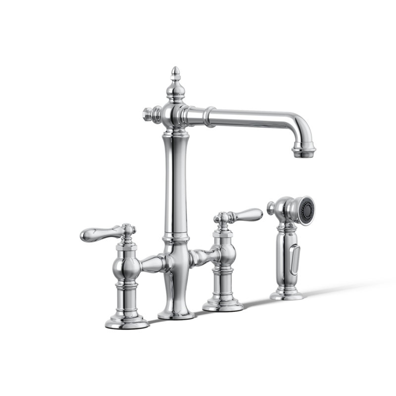Artifacts® Bridge Faucet, Lever Handle, Polished Chrome