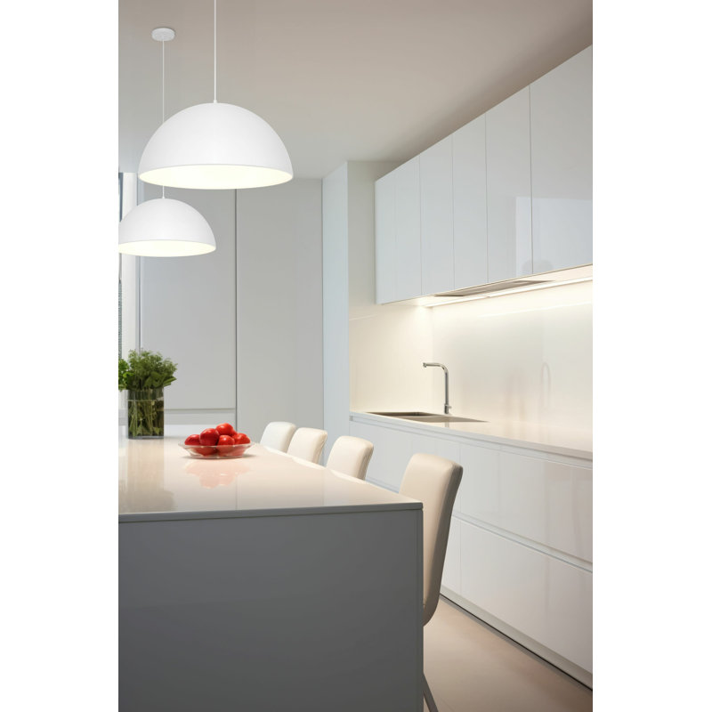 Luminaire suspendu 1 lumière Mader, Blanc mat, Blanc mat