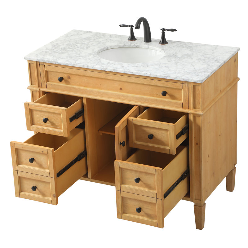 Ensemble de meuble-lavabo simple 42 po Rivers, Bois naturel