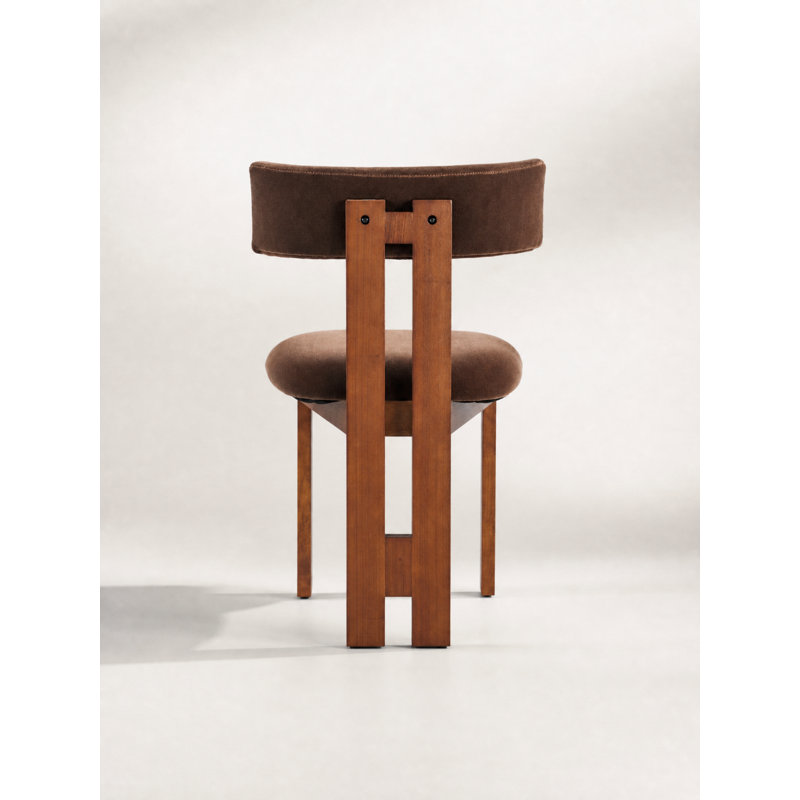 Ceremonie Curve Back Dining Chair 2pc Set, 2, Velvet Brown