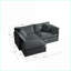 Canapé modulaire: canapé en L 2 places avec repose-pieds pour petits espaces | Gris ardoise | Chenille-1650201152