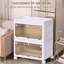 2 Tier Stackable Storage Bins Containers With Wheels For Home Living Room Office Closet