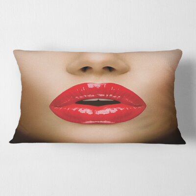 Sexy Lips Beautiful Make up Close up Kiss Rectangular Pillow Cover & Insert -  Design Art, CU36672-12-20