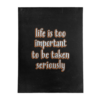 Tapis en polyester à style tableau noir levity quote life
