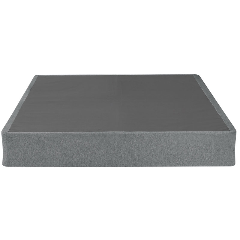 9 po Sommier pliable en métal avec couvre-lit amovible, sommier tapissier, gris