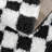 Atiray Shag Checkered Modern Black / White Area Rug-369433989