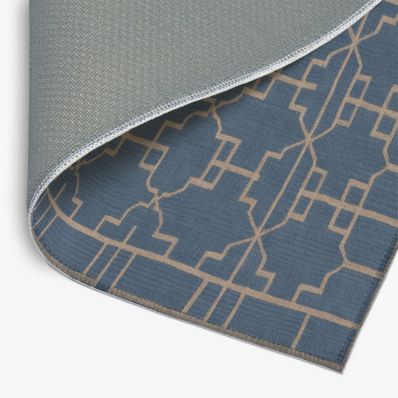 Trellis Blue Indoor and Outdoor Area Rug, Rectangle 2' x 3'