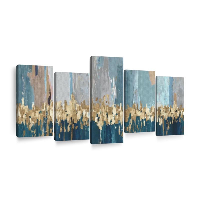 Starlight - 5 impressions sur toile tendue, H 37 po x l 74 po x P 1,25 po