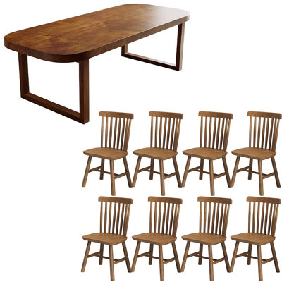 Ensemble de table de salle à manger en bois massif de style nordique
