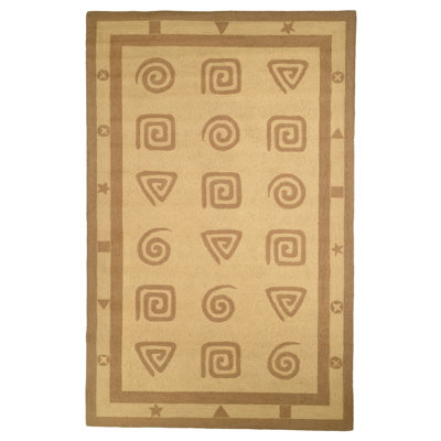 Hand Hooked Wool Pile Geometric Rug