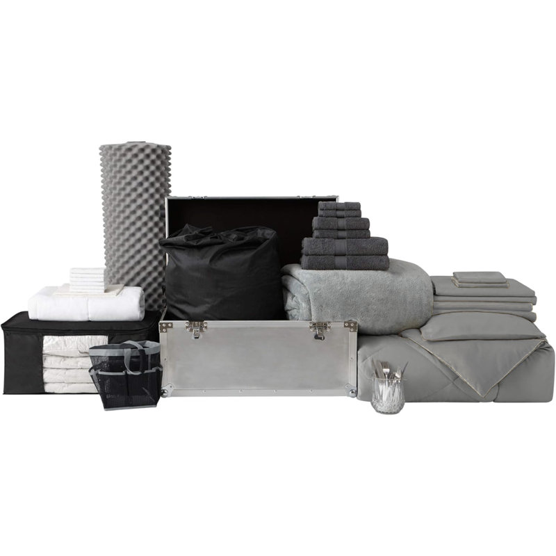  Ensemble de literie réversible DormCo 42 pièces DormCo, Gris / jaune