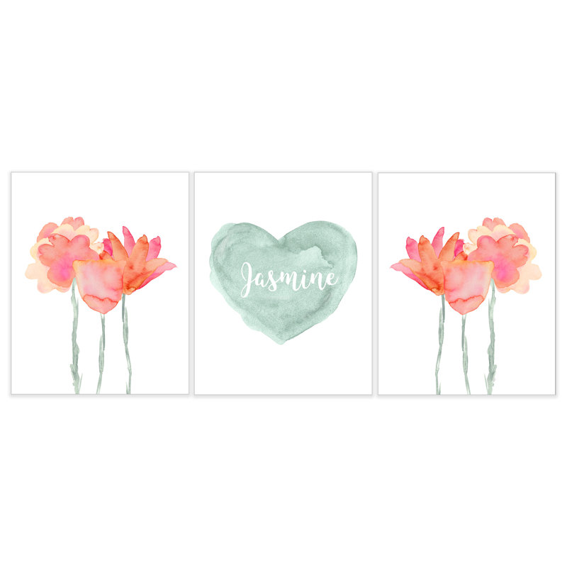 «Sage Green and Pink», H 10 po x l 8 po