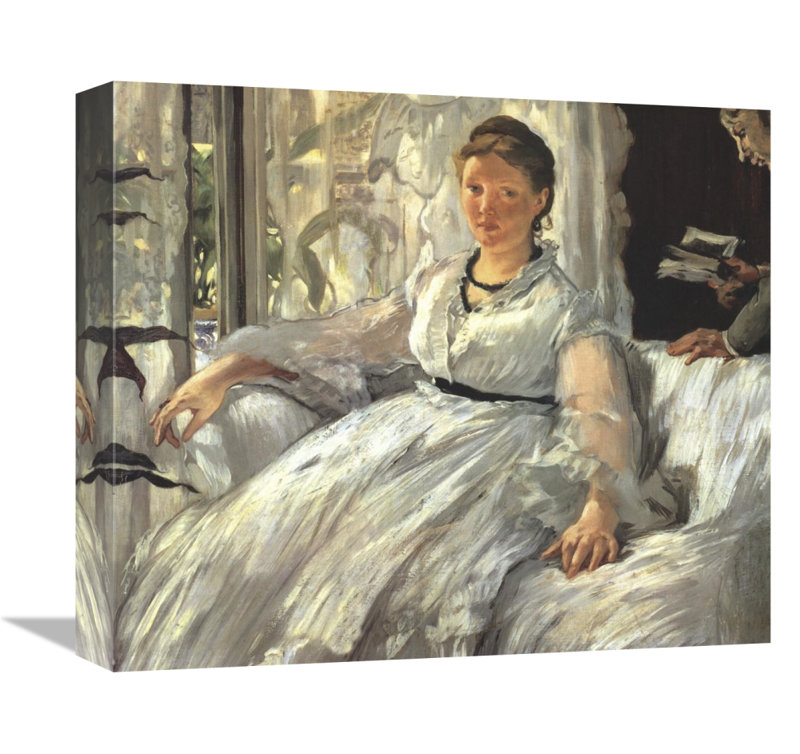 " Reading " by Edouard Manet, 14" H x 16" W x 1.5" D