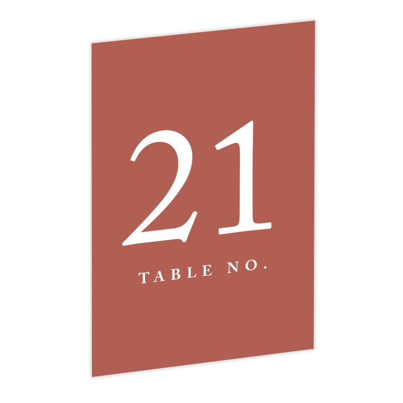 Koyal Wholesale Table de mariage en terre cuite numéros 21 à 40, cartes de sièges 4 x 6, Terracotta