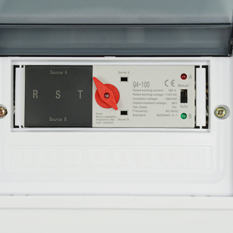 3P 100A Dual-Power Automatic Transfer Switch With Visual Protection Cover