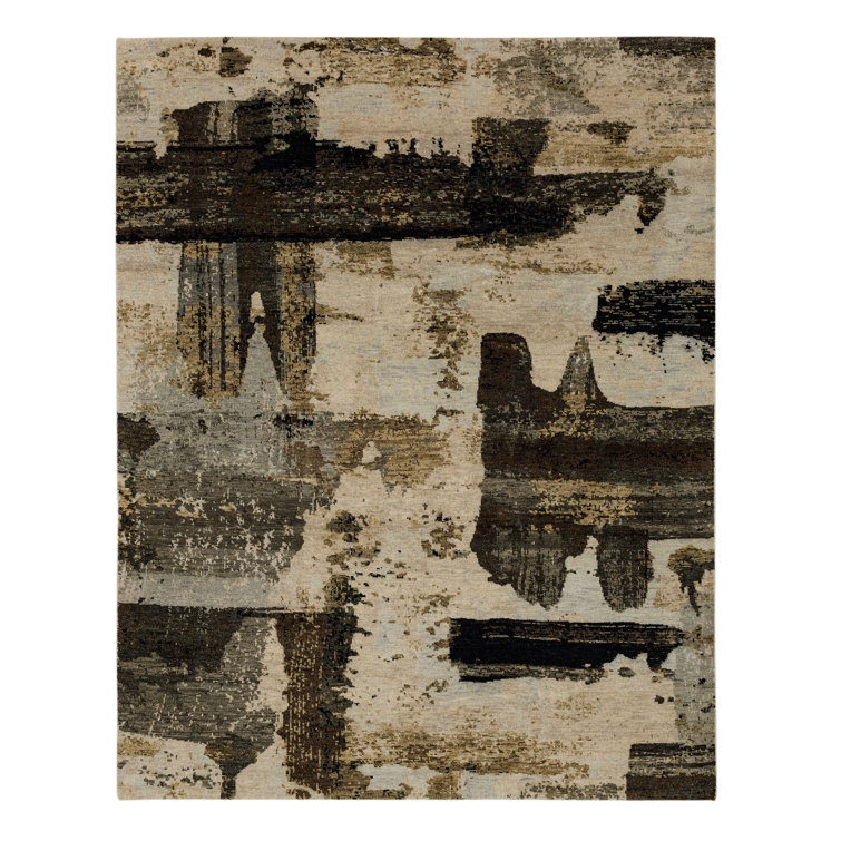 Depiction Wool Abstract Area Rug in Beige/Cream