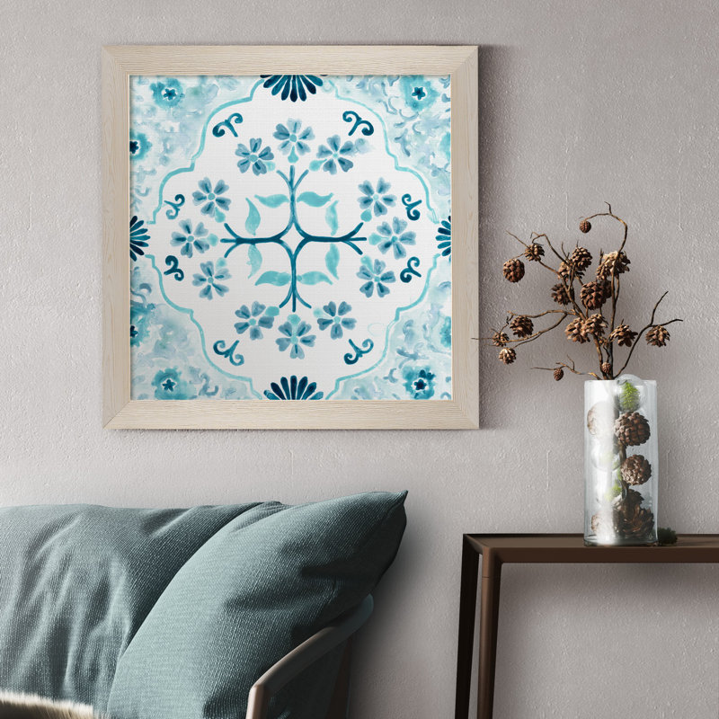 "Gamla Stan Tile IV", reproduction d’art sur toile encadrée, Cadre blanc, H 27,5 po x l 27,5 po x P 1,5 po
