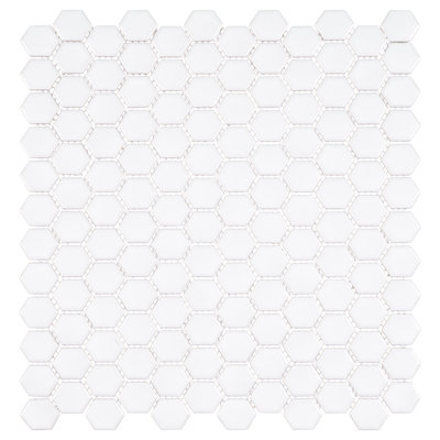 Stylish- Suave 3/4" Straight Edge Porcelain Honeycomb Hexagon Wall & Floor Tile