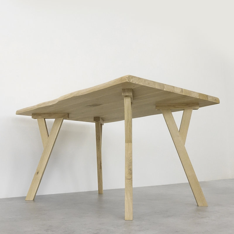 Izabella Oak Unfinished Solid Wood Dining Table, H75cm x L200cm x W90cm