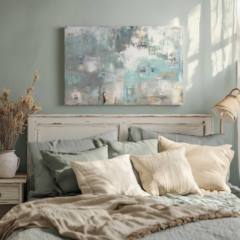 Toile tendue turquoise souvenirs, H 8 po x l 12 po, 1