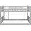 Lit double superposé gris avec - Assure une bonne nuit de sommeil avec une structure en bois de pin pour une utilisation à long terme-1841695211