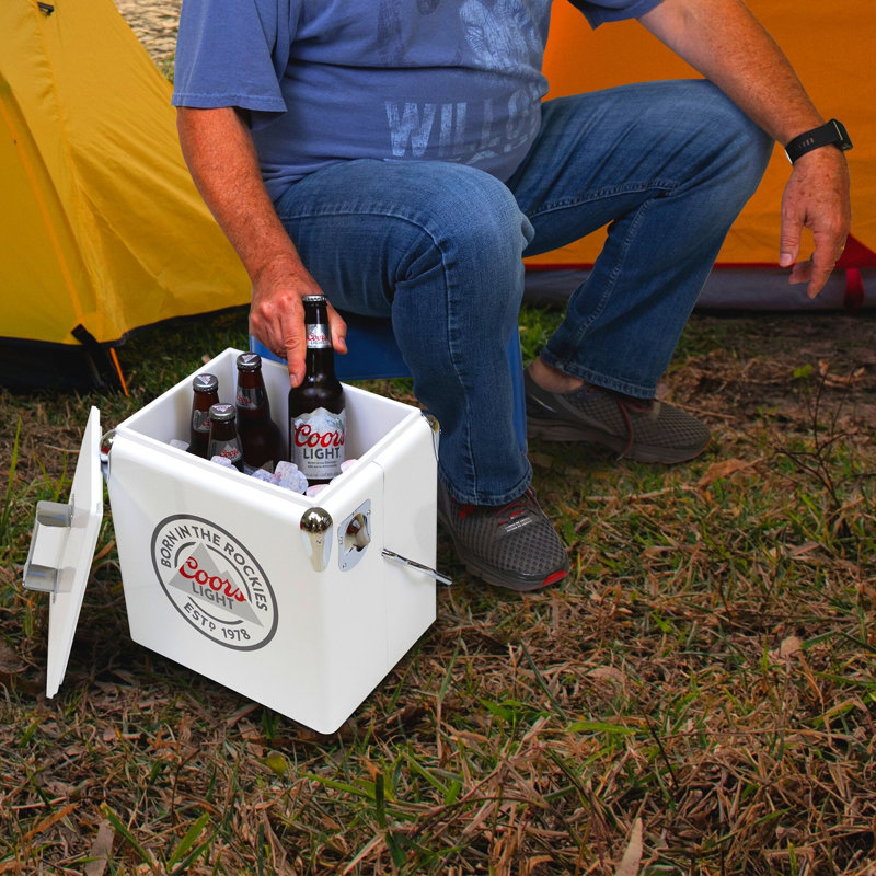 Coors Light 14 Qt. Retro Ice Chest Cooler with Bottle Opener, 18 Can Portable Cooler